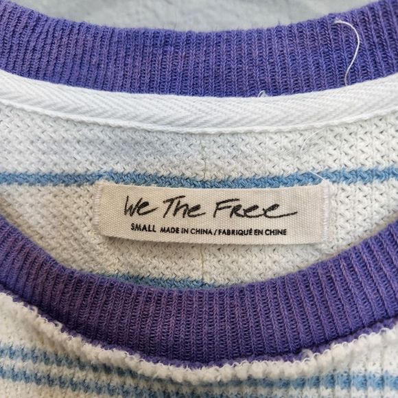 Free People We the Free striped blue top - Picture 3 of 4